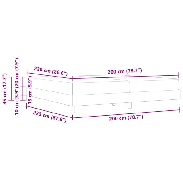 Boxspringbett mit Matratze Dunkelgrau 200 x 220 cm Samt