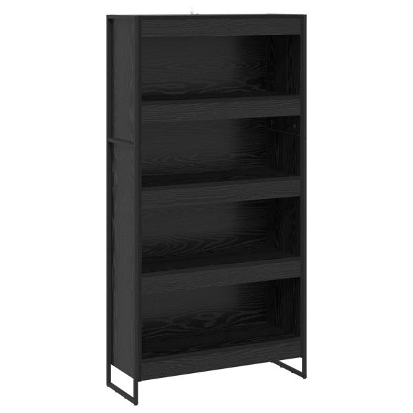 ARDEBO.de - Bücherregal 2 pcs Schwarz Eichen-Optik 80 x 30 x 155 cm