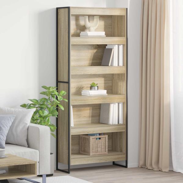 ARDEBO.de - Bücherregal 80 x 30 x 189,5 cm Holzwerkstoff Sonoma
