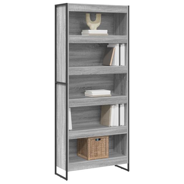 Bücherregal 2 pcs Graues Sonoma 80 x 30 x 155 cm Holzwerkstoff