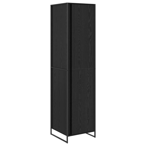 ARDEBO.de - Warderobe mit Tür 2 pcs Schwarz Eichen-Optik 50 x 50 x 200 cm