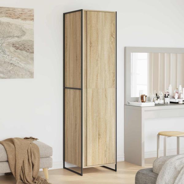 ARDEBO.de - Warderobe mit Tür 2 pcs Sonoma 50 x 50 x 200 cm Holzwerkstoff