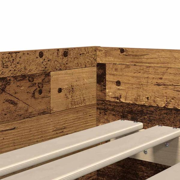 Bettrahmen Altholz 90 x 190 cm Massives Kiefernholz