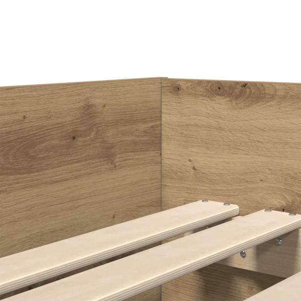 Bettrahmen Artisan-Eiche 90 x 190 cm Massives Kiefernholz