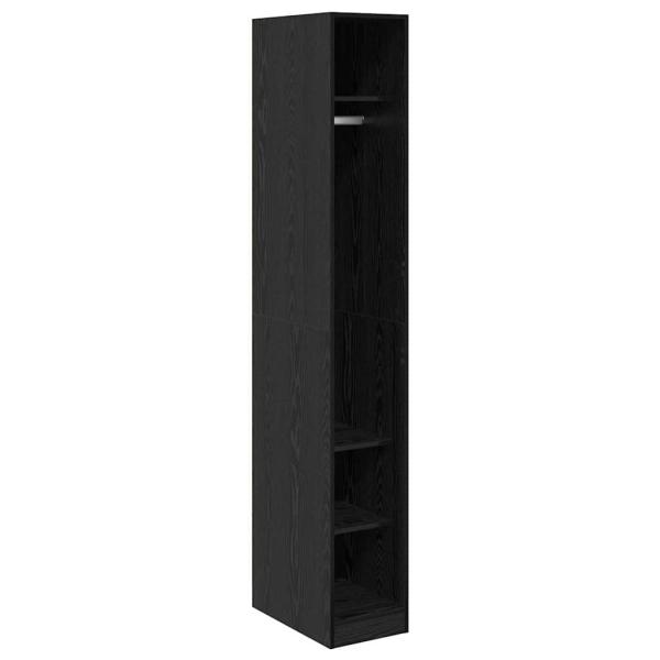 Kleiderschrank Schwarz Eichen-Optik 50 x 30 x 200 cm