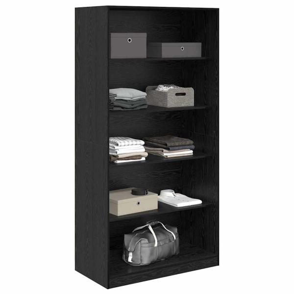 Kleiderschrank Schwarz Eichen-Optik 100 x 50 x 200 cm