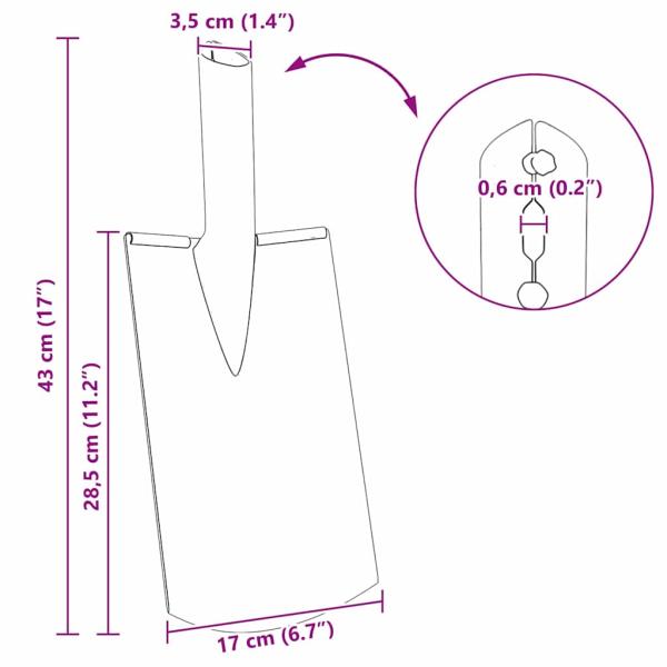 Schaufelkopf Silber 43 x 17 cm Pulverbeschichteter Stahl