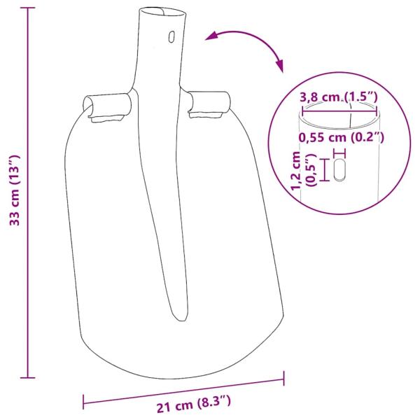 Schaufelkopf 4 pcs Silber 33 x 21 cm Pulverbeschichteter Stahl