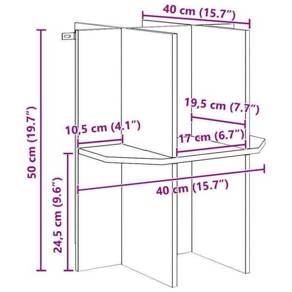 Terrarienbasis mit Regal Braun 40 x 40 x 50 cm OSB