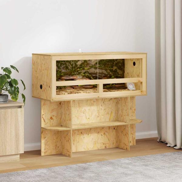 ARDEBO.de - Terrarienbasis mit Regal Braun 100 x 40 x 50 cm OSB