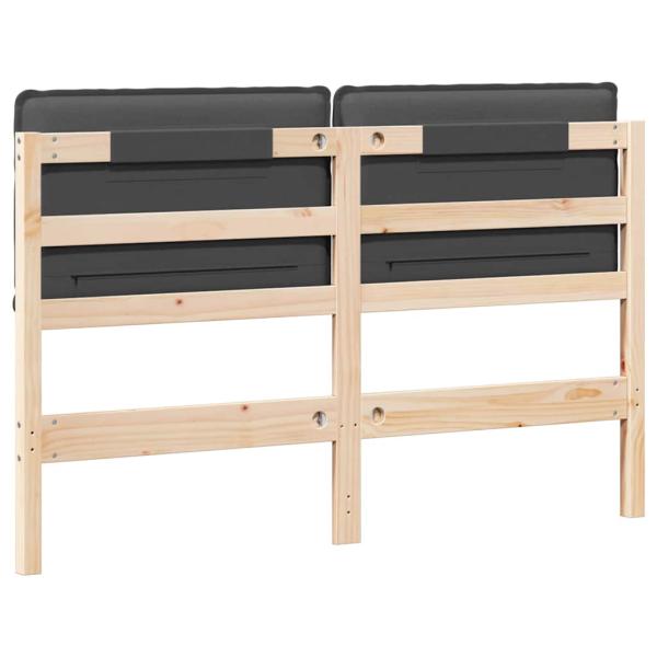 Gepolstertes Kopfteil Natürlich und Dunkelgrau 140 cm