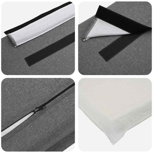 Gepolstertes Kopfteil Natürlich und Hellgrau 135 cm