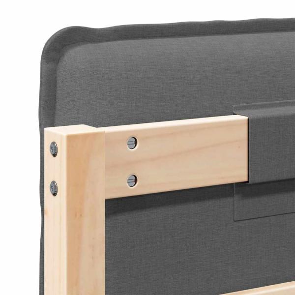 Gepolstertes Kopfteil Natürlich und Hellgrau 135 cm