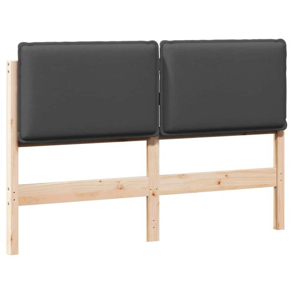 Gepolstertes Kopfteil Natürlich und Dunkelgrau 135 cm