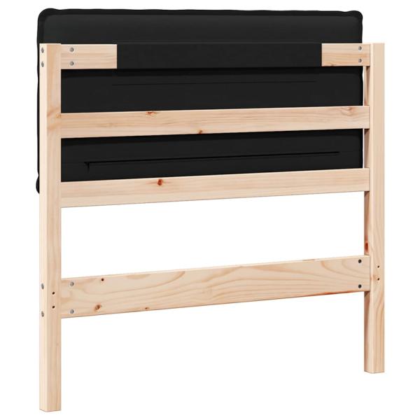 Gepolstertes Kopfteil mit Kopfteil Natürlich und Schwarz 80 cm