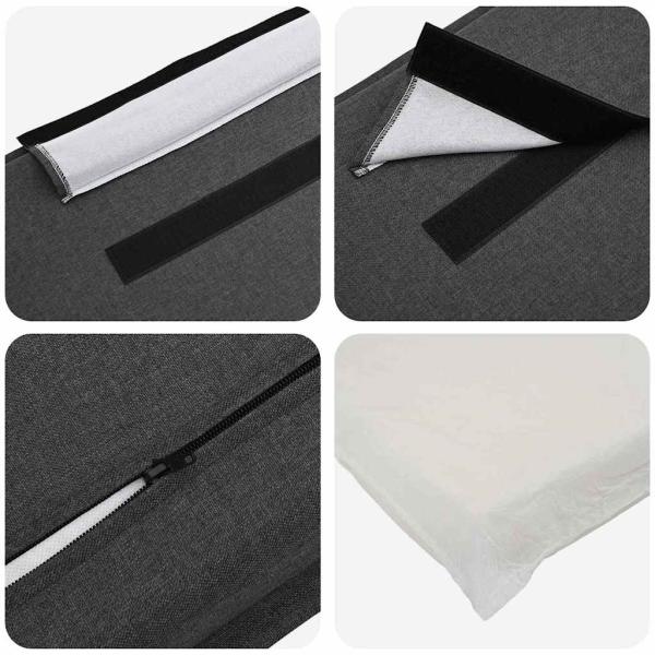 Gepolstertes Kopfteil Natürlich und Dunkelgrau 75 cm