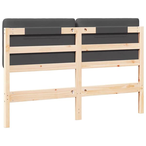 Gepolstertes Kopfteil mit Kopfteil Braun und Dunkelgrau 135 cm