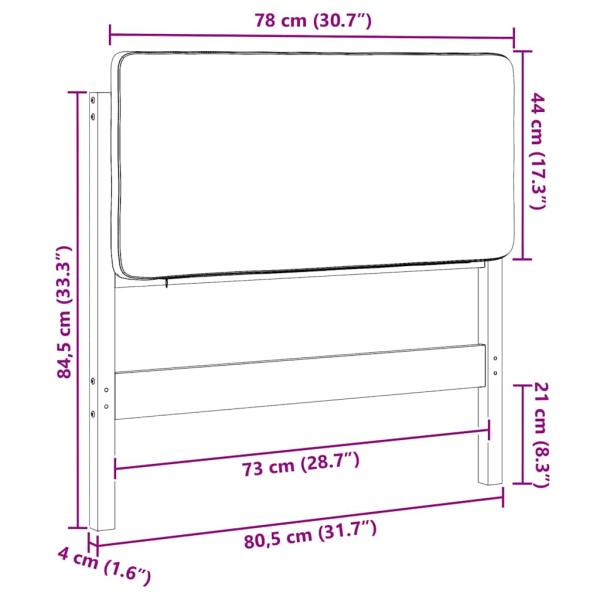 Gepolstertes Kopfteil mit Kopfteil Braun und Taupe 75 cm