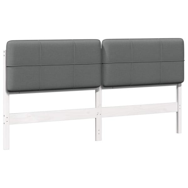 Gepolstertes Kopfteil mit Kopfteil Weiß und Hellgrau 180 cm