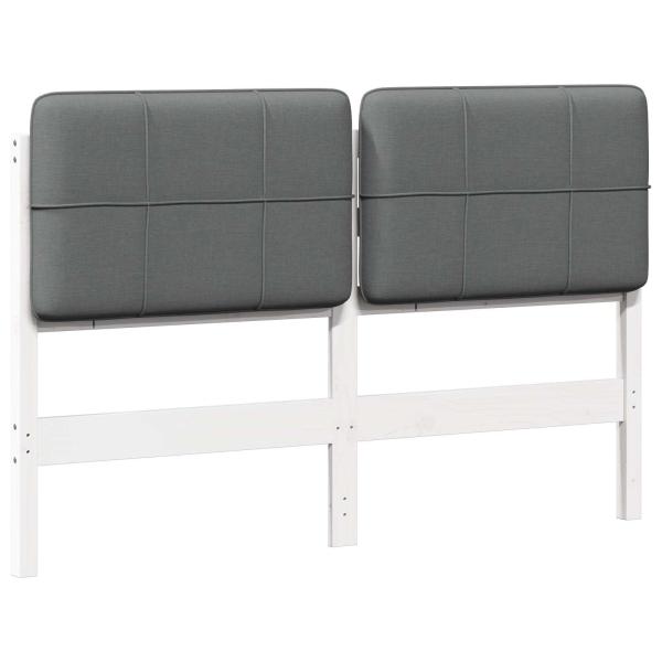 Gepolstertes Kopfteil mit Kopfteil Weiß und Hellgrau 120 cm