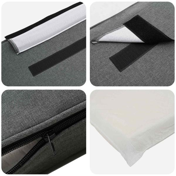 Gepolstertes Kopfteil mit Kopfteil Weiß und Hellgrau 100 cm