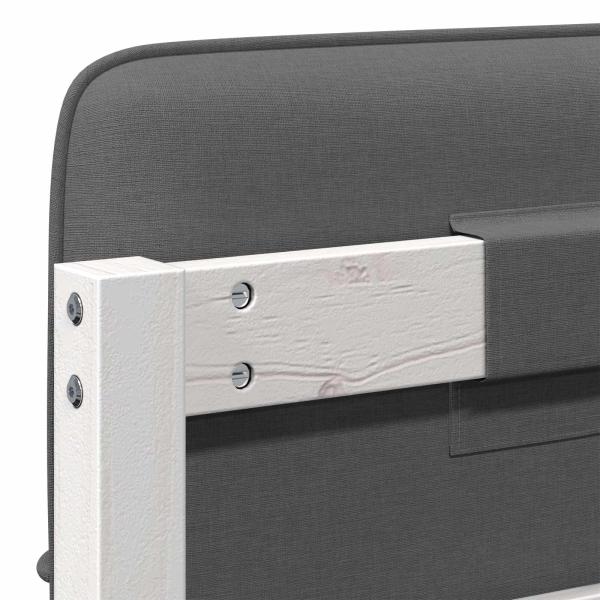 Gepolstertes Kopfteil mit Kopfteil Weiß und Hellgrau 90 cm