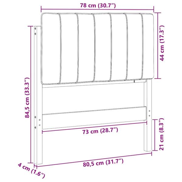 Gepolstertes Kopfteil mit Kopfteil Braun und Taupe 75 cm