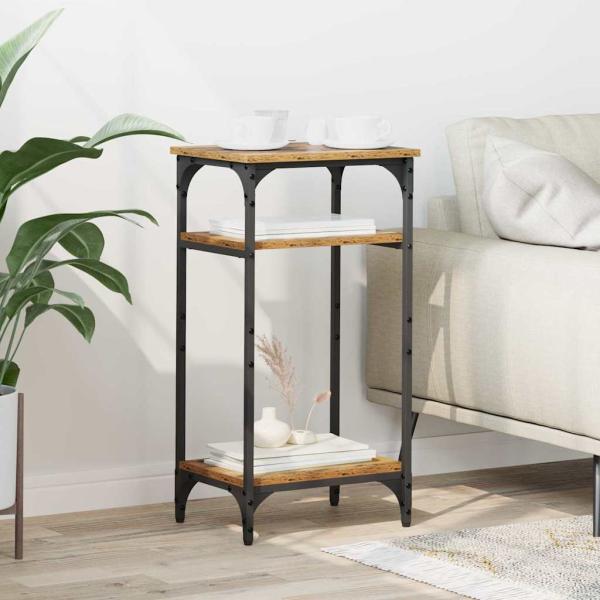 ARDEBO.de - Beistelltisch mit Regal Altholz 40 x 30 x 75 cm Holzwerkstoff