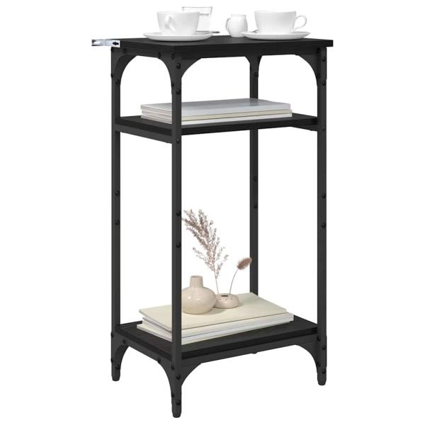 Beistelltisch mit Regal Schwarz Eichen-Optik 40 x 30 x 75 cm