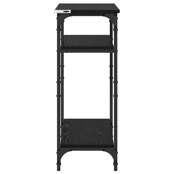 Beistelltisch mit Regal Schwarz Eichen-Optik 40 x 30 x 75 cm