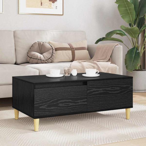 Couchtisch Schwarz Eichen-Optik 90 x 50 x 35 cm Holzwerkstoff