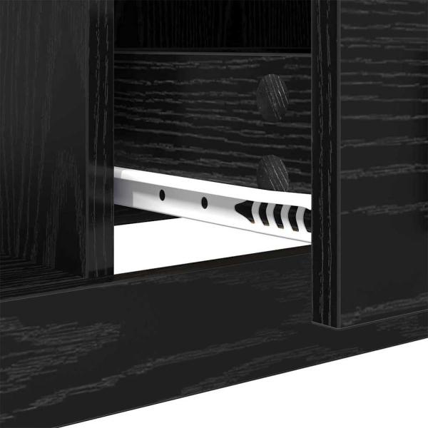 Couchtisch Schwarz Eichen-Optik 90 x 50 x 35 cm Holzwerkstoff