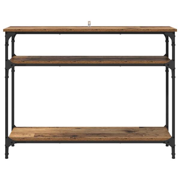 ARDEBO.de - Konsolentisch mit Regal Altholz 100 x 29 x 75 cm Holzwerkstoff