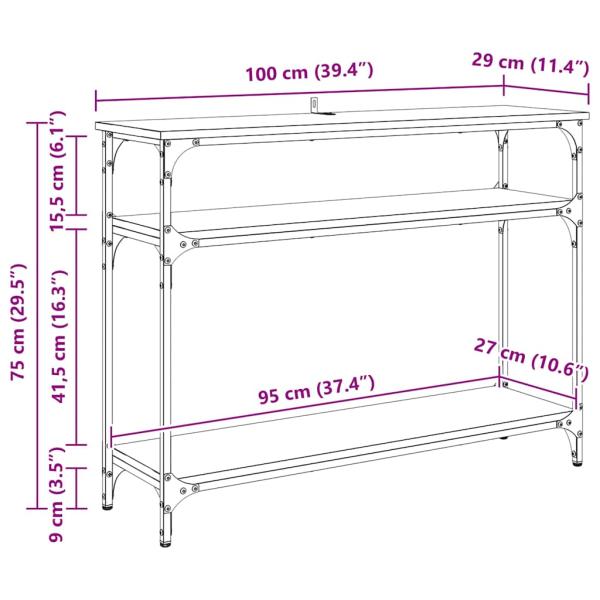 Konsolentisch Artisan-Eiche 100 x 29 x 75 cm Holzwerkstoff