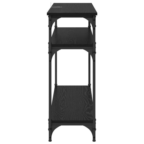 Konsolentisch mit Regal Schwarz Eichen-Optik 100 x 29 x 75 cm