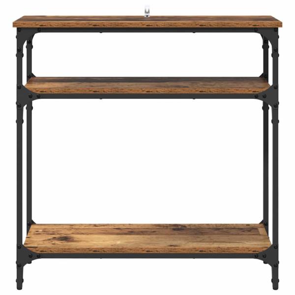 Konsolentisch mit Regal Altholz 75 x 29 x 75 cm Holzwerkstoff