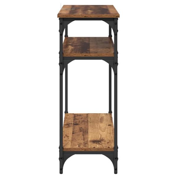 Konsolentisch mit Regal Altholz 75 x 29 x 75 cm Holzwerkstoff