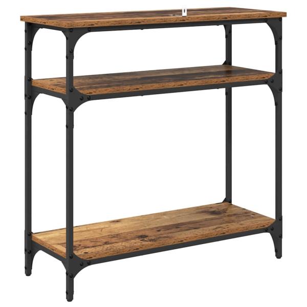 Konsolentisch mit Regal Altholz 75 x 29 x 75 cm Holzwerkstoff