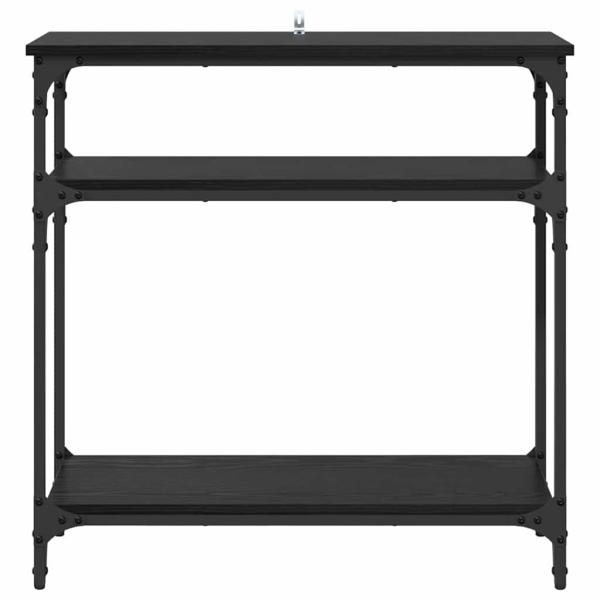 Konsolentisch mit Regal Schwarz Eichen-Optik 75 x 29 x 75 cm