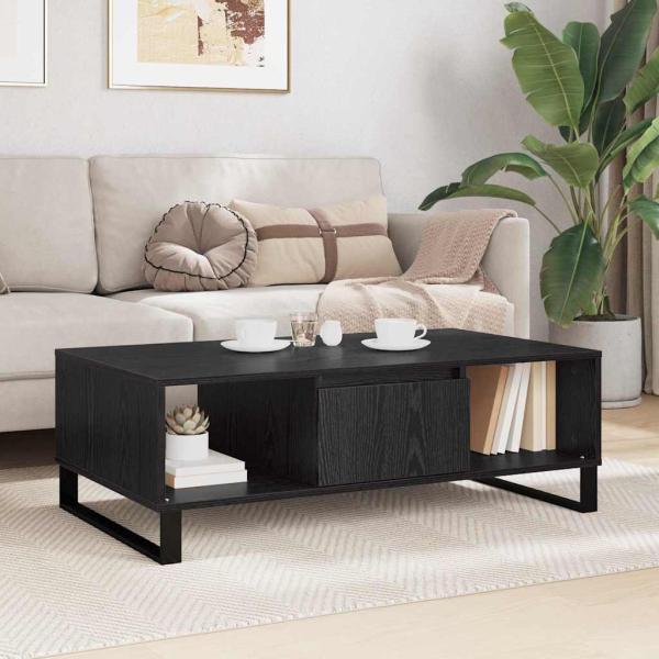 Couchtisch Schwarz Eichen-Optik 104 x 60 x 35 cm Holzwerkstoff