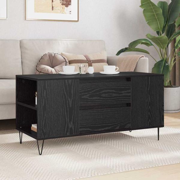 Couchtisch Schwarz Eichen-Optik 102 x 44,5 x 50 cm