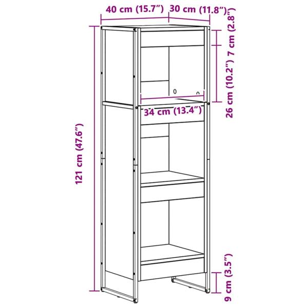 ARDEBO.de - Bücherregal Graues Sonoma 80 x 30 x 155 cm Holzwerkstoff