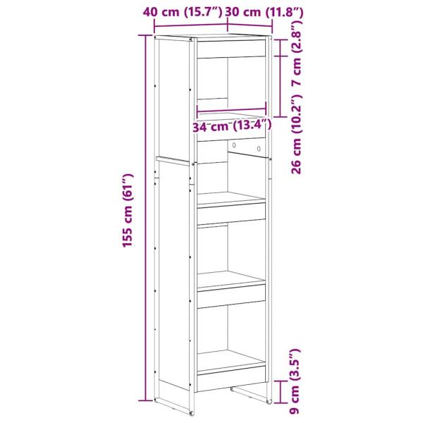 Bücherregal Altholz 80 x 30 x 155 cm Holzwerkstoff