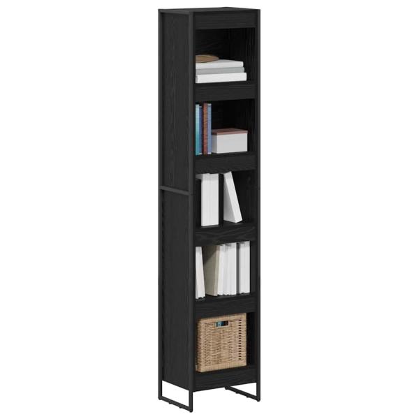 Bücherregal Schwarz Eichen-Optik 80 x 30 x 155 cm Holzwerkstoff