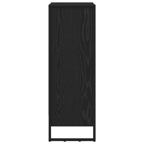 Bücherregal Schwarz Eichen-Optik 80 x 30 x 155 cm Holzwerkstoff