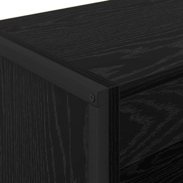 Bücherregal Schwarz Eichen-Optik 80 x 30 x 155 cm Holzwerkstoff