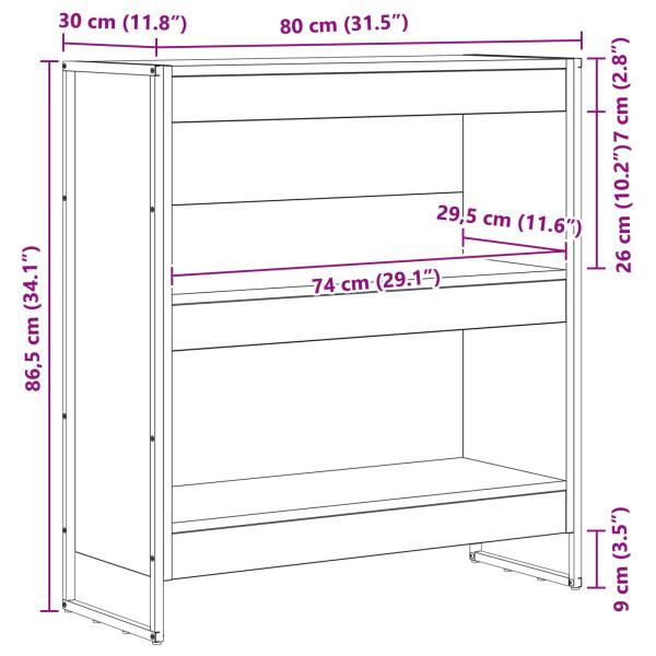 Bücherregal Altholz 80 x 30 x 155 cm Holzwerkstoff