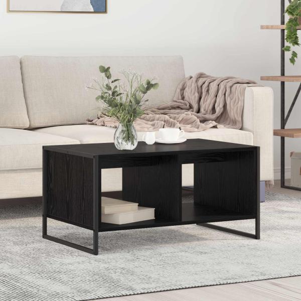 ARDEBO.de - Couchtisch Schwarz Eichen-Optik 80 x 50 x 40 cm Holzwerkstoff