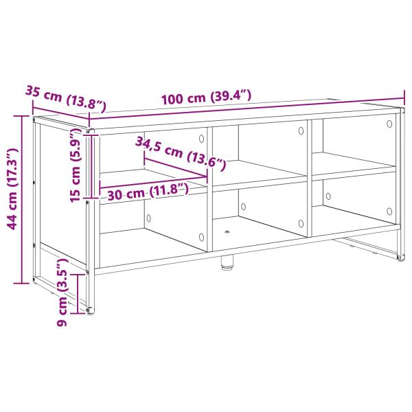 Schuhschrank Graues Sonoma 60 x 35 x 44 cm Holzwerkstoff