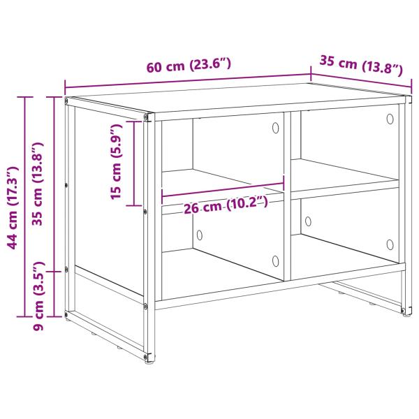 Schuhschrank mit Speicher Altholz 60 x 35 x 44 cm Holzwerkstoff